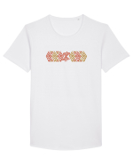 Motiv românesc - Cucuteni 7. Tricou mânecă scurtă guler larg Bărbat Skater