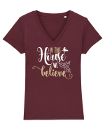 Crede Tricou mânecă scurtă guler V Damă Evoker