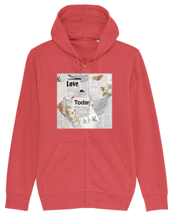Newspaper pattern Carmine Red