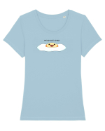 I'm so egg-cited!!!! Tricou mânecă scurtă guler larg fitted Damă Expresser