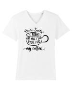 Spun prostii înainte de cafea Tricou mânecă scurtă guler V Bărbat Presenter