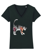 Tattooed Cat 2 Tricou mânecă scurtă guler V Damă Evoker