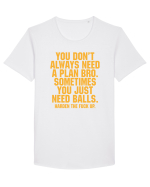 You don't always need a plan bro... Tricou mânecă scurtă guler larg Bărbat Skater