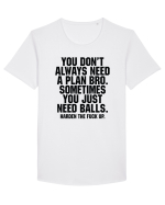 You don't always need a plan bro... Tricou mânecă scurtă guler larg Bărbat Skater
