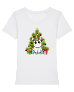 Christmas Unicorn Tricou mânecă scurtă guler larg fitted Damă Expresser