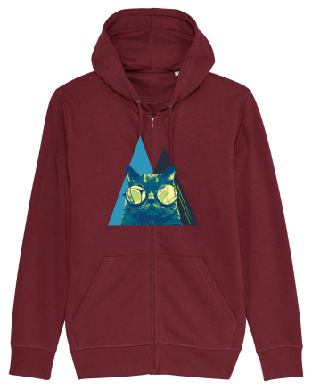 Cool Cat with glasses Burgundy