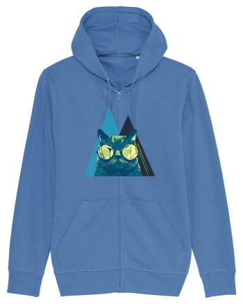 Cool Cat with glasses Bright Blue