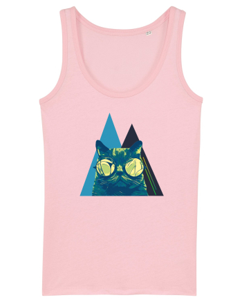 Cool Cat with glasses Cotton Pink