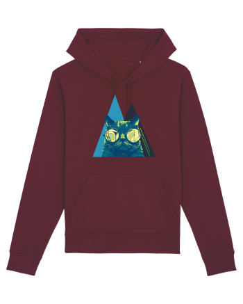Cool Cat with glasses Burgundy