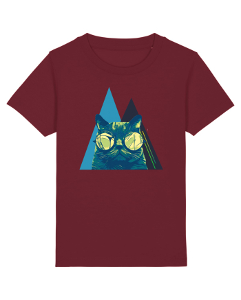 Cool Cat with glasses Burgundy