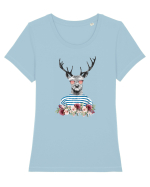 COOL Deer Tricou mânecă scurtă guler larg fitted Damă Expresser