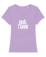 yeah, I know Tricou mânecă scurtă guler larg fitted Damă Expresser