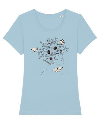 Nymph - Woman Silhouette 12 Sky Blue