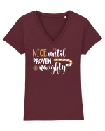 Cuminte înainte să fiu rău Tricou mânecă scurtă guler V Damă Evoker