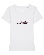 Simboluri dacice - Lupul 11. Tricou mânecă scurtă guler larg fitted Damă Expresser