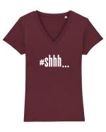 #shhh... Tricou mânecă scurtă guler V Damă Evoker