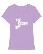 what ya know, bro? Tricou mânecă scurtă guler larg fitted Damă Expresser