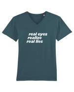 real eyes realize real lies Tricou mânecă scurtă guler V Bărbat Presenter