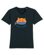 Cute cat Tricou mânecă scurtă guler V Bărbat Presenter