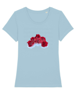 Frozen roses Tricou mânecă scurtă guler larg fitted Damă Expresser