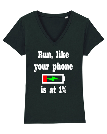 Run, like your phone is at 1% Black