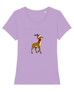 Cerb de Crăciun (ea)  Tricou mânecă scurtă guler larg fitted Damă Expresser