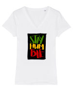 Stay Humble Tricou mânecă scurtă guler V Damă Evoker