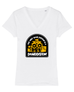 The Only Good System is a Soundsystem Tricou mânecă scurtă guler V Damă Evoker