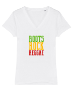 Roots Rock Reggae Tricou mânecă scurtă guler V Damă Evoker