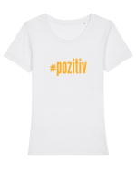 #pozitiv Tricou mânecă scurtă guler larg fitted Damă Expresser