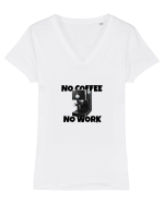 I need coffee! Tricou mânecă scurtă guler V Damă Evoker