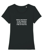 Single and ready Tricou mânecă scurtă guler larg fitted Damă Expresser