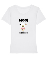 MOO! Tricou mânecă scurtă guler larg fitted Damă Expresser