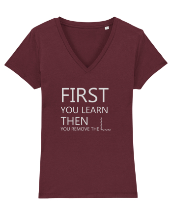 FIRST YOU LEARN WHITE Burgundy