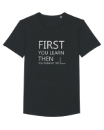 FIRST YOU LEARN WHITE Tricou mânecă scurtă guler larg Bărbat Skater