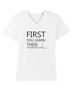 FIRST YOU LEARN BLACK Tricou mânecă scurtă guler V Bărbat Presenter