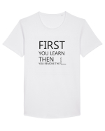 FIRST YOU LEARN BLACK Tricou mânecă scurtă guler larg Bărbat Skater