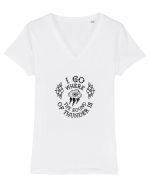 I go where the sound of thunder is Tricou mânecă scurtă guler V Damă Evoker