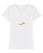 Simboluri dacice - Lupul 12. Tricou mânecă scurtă guler V Damă Evoker