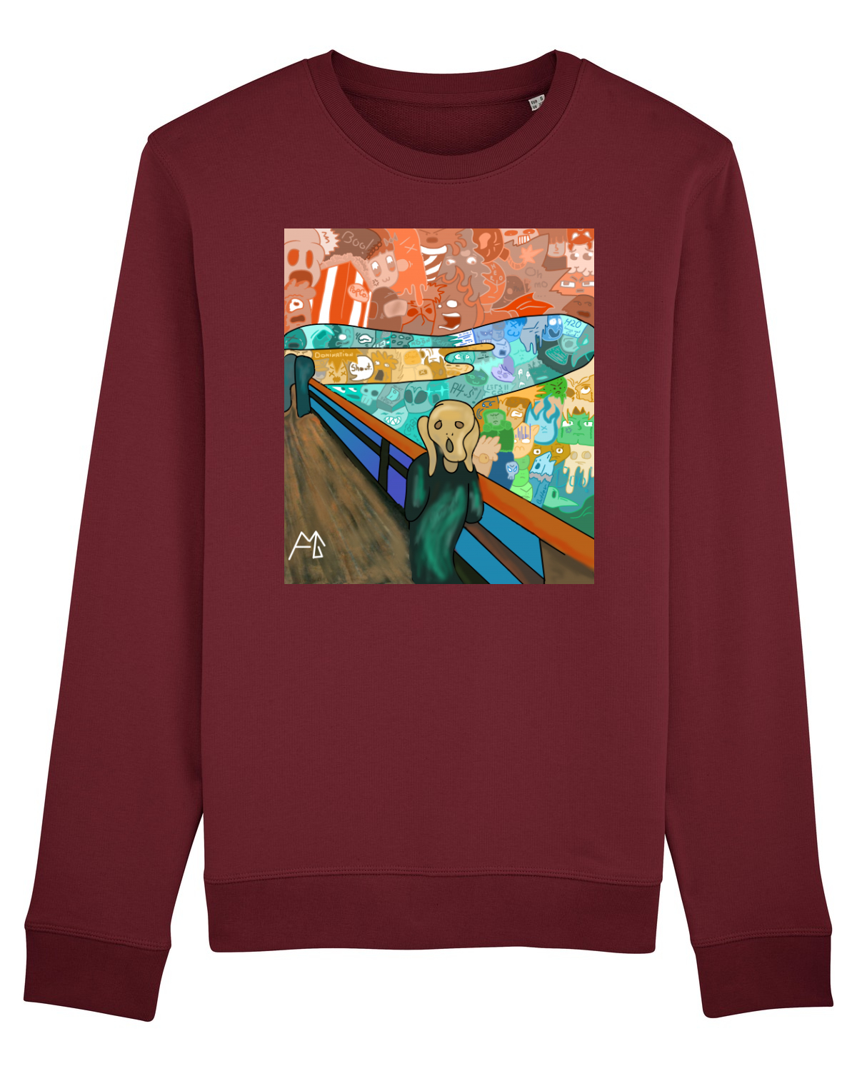 Bluză mânecă lungă Unisex Rise Burgundy
