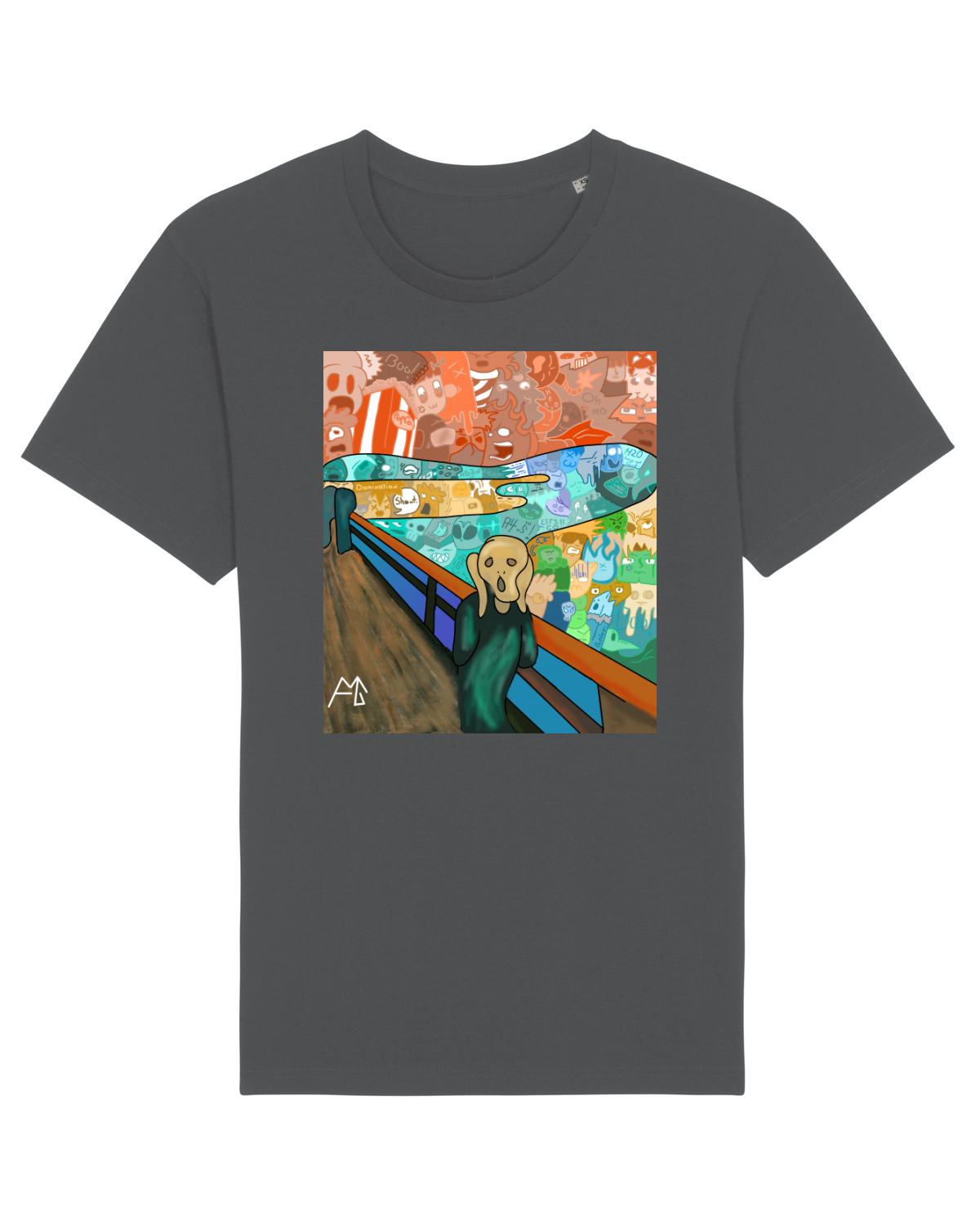 Tricou mânecă scurtă Unisex Rocker Anthracite