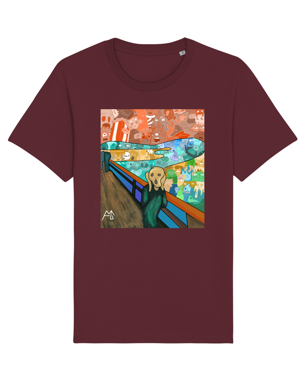 Tricou mânecă scurtă Unisex Rocker Burgundy