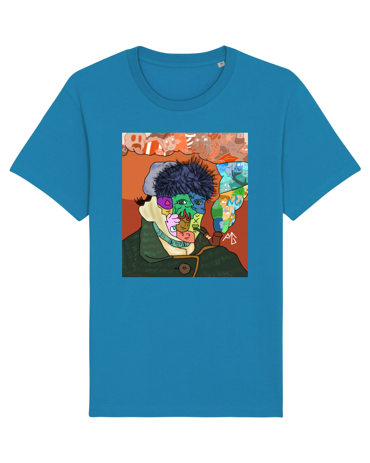 Tricou mânecă scurtă Unisex Rocker Azur