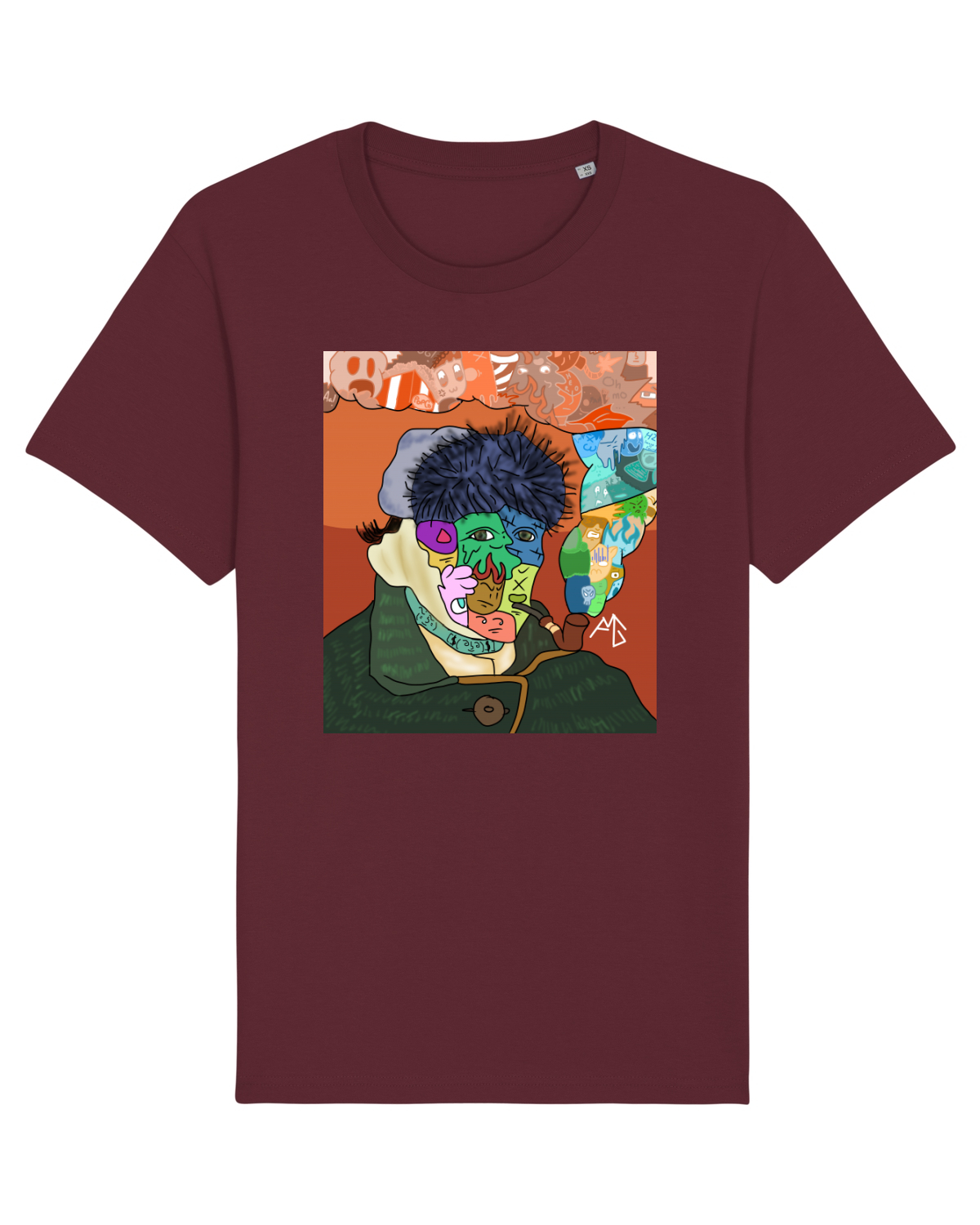 Tricou mânecă scurtă Unisex Rocker Burgundy