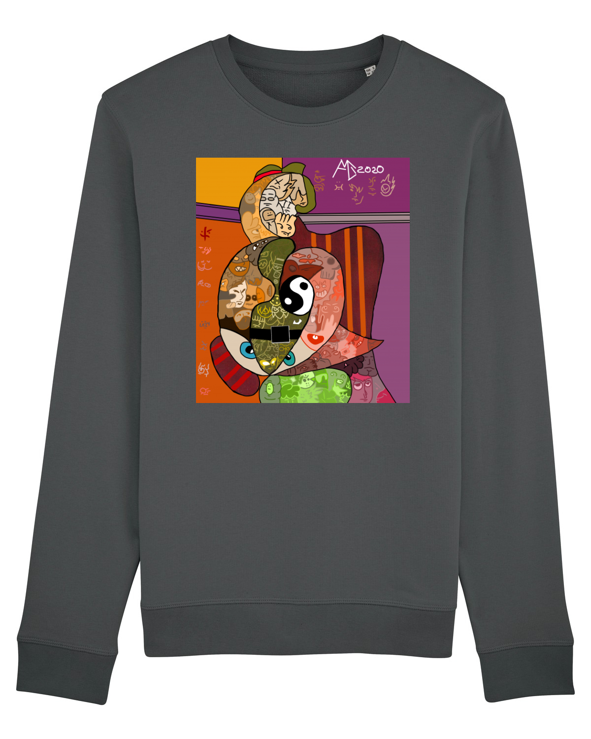 Bluză mânecă lungă Unisex Rise Anthracite