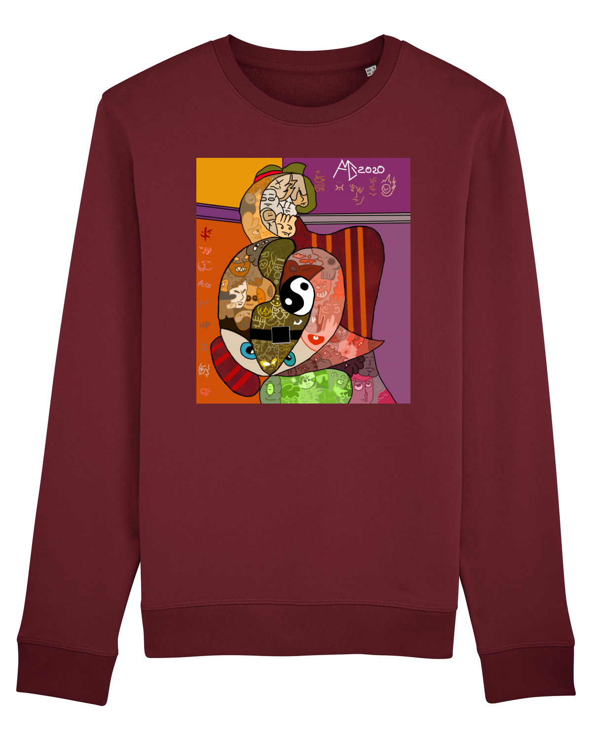 Bluză mânecă lungă Unisex Rise Burgundy