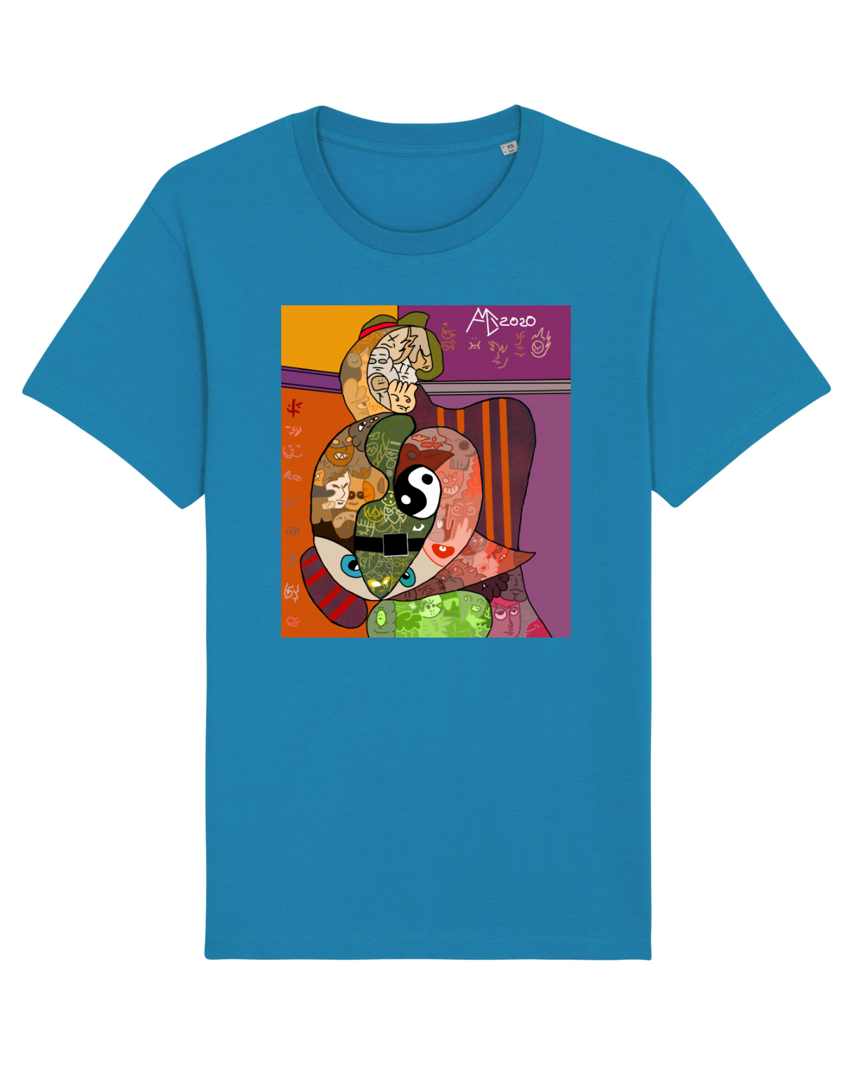 Tricou mânecă scurtă Unisex Rocker Azur