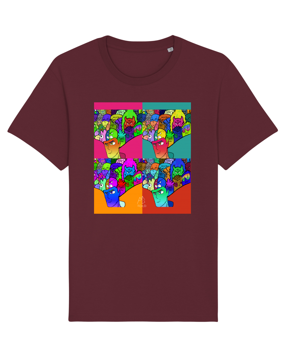 Tricou mânecă scurtă Unisex Rocker Burgundy