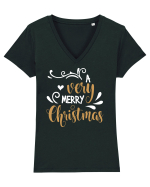Mesaj de Crăciun Tricou mânecă scurtă guler V Damă Evoker