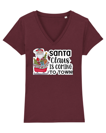 Santa Claus is Coming to Town Burgundy